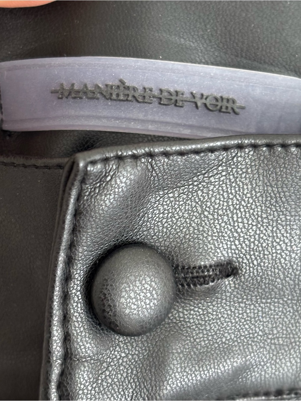 Manieré de Voir women’s panel black leather tailored pants size 4 - Picture 6 of 8